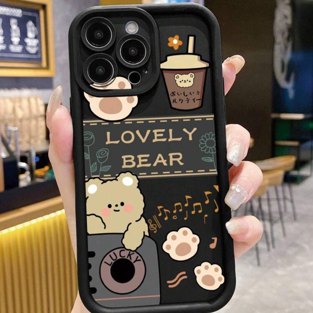 Shockproof iPhone Case with Cute Bubble Tea Childish Pattern - ANAKUWAITI STORE