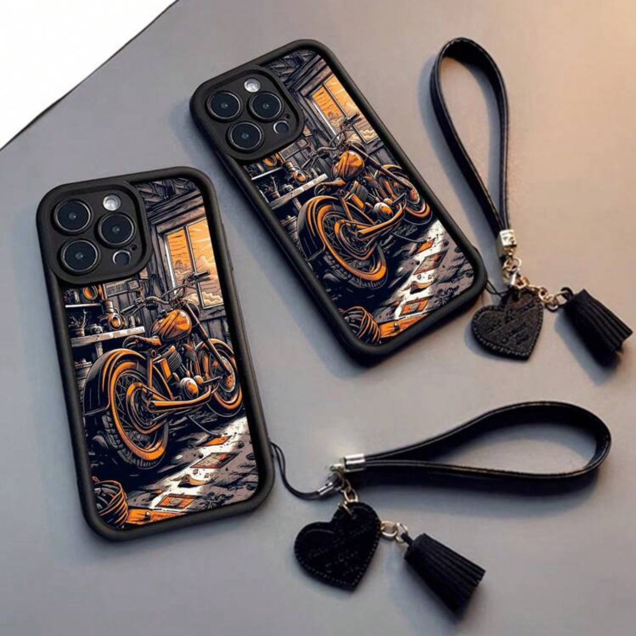 Unique iPhone Case Cover with Vintage Motorcycle Print, Anti-Drop Design - ANAKUWAITI STORE